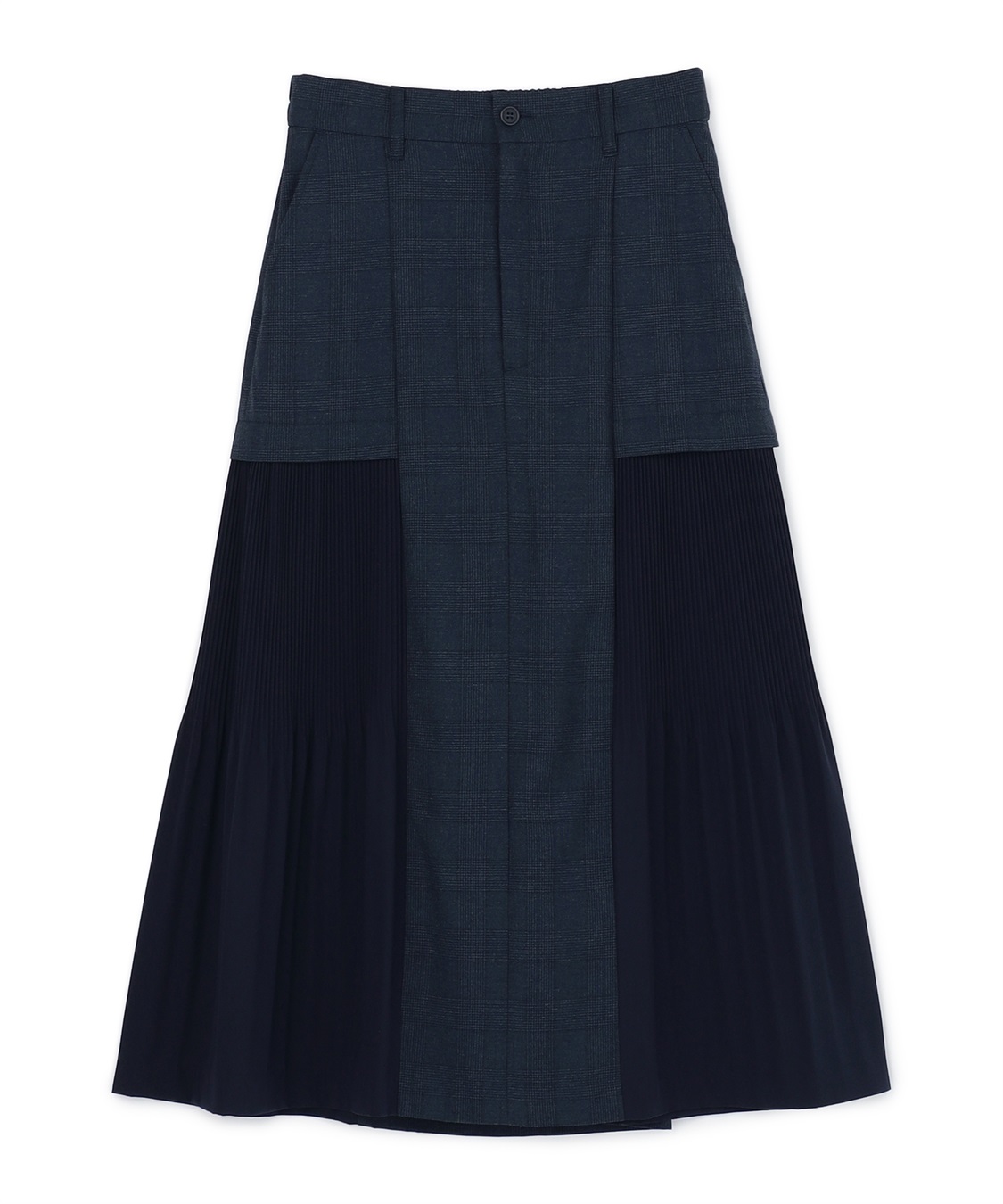 ATSURO TAYAMA 異素材コンビネーションフレアロングスカート_main