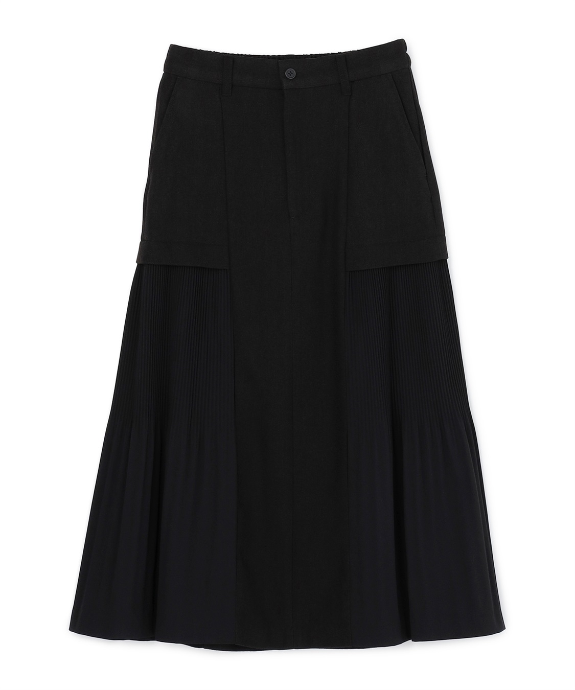 ATSURO TAYAMA 異素材コンビネーションフレアロングスカート_variation_1