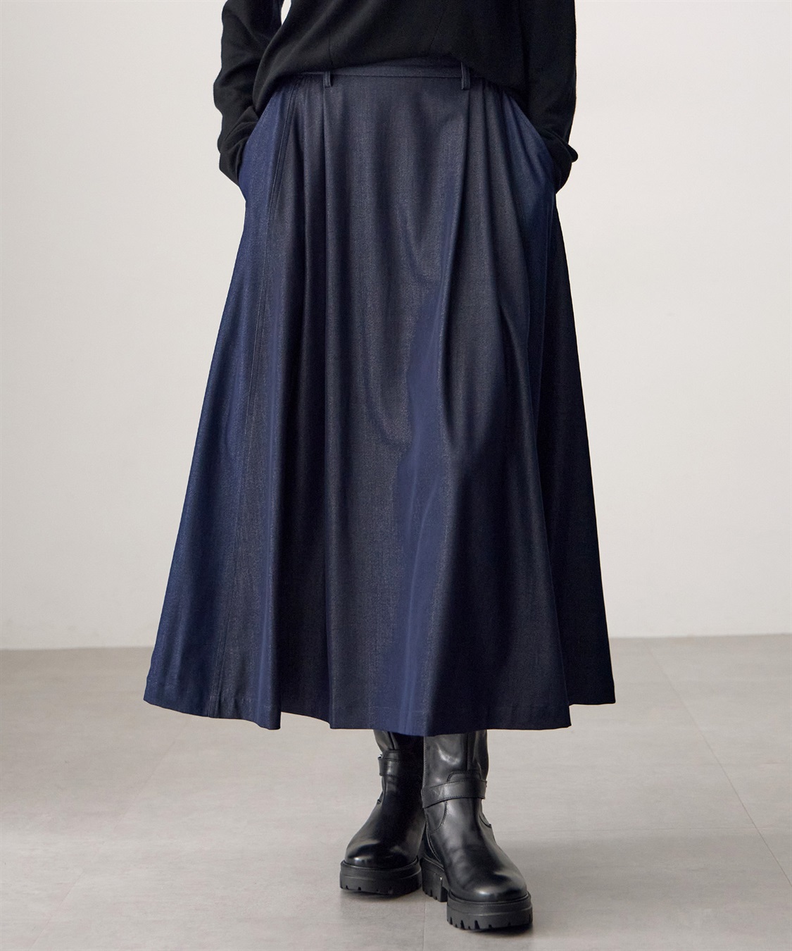 ATSURO TAYAMA ポリエステル混デニムスカート_main