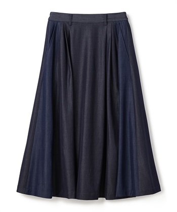 ポリエステル混デニムスカート(ネイビー-36)