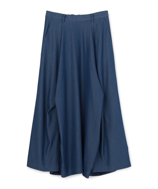 タック入りフレアロングスカート