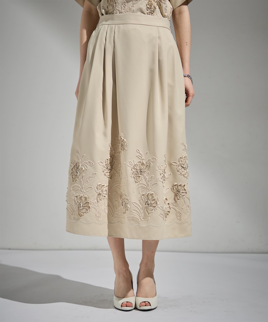 ATSURO TAYAMA テープ刺繍入りロング丈スカート_main