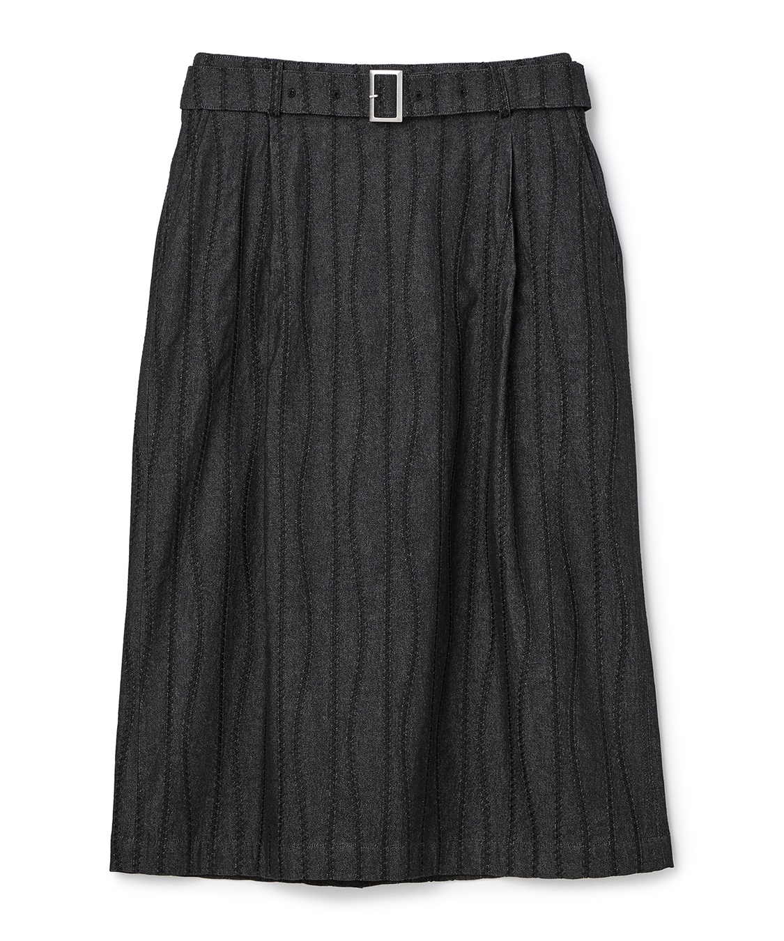 ATSURO TAYAMA コットンストレッチベルテッドデニムスカート_variation_1