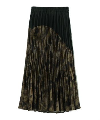 タイダイ柄使いプリーツスカート(ブラック系-36)