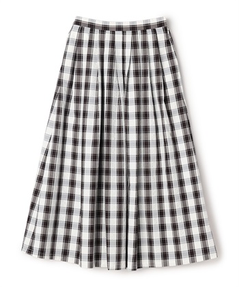 タフタチェック柄タックスカート(ホワイト系-36)