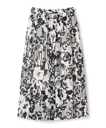 ATSURO TAYAMA モノトーンストライプ&#215;フラワードレープスカート_variationthumb_1