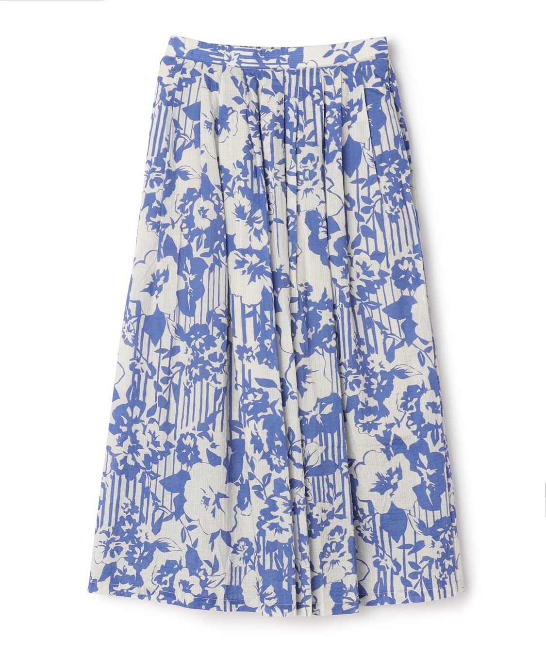 ATSURO TAYAMA モノトーンストライプ&#215;フラワードレープスカート_variation_2