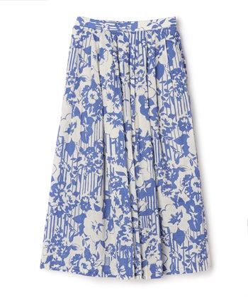 ATSURO TAYAMA モノトーンストライプ&#215;フラワードレープスカート_variationthumb_2