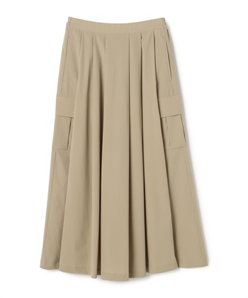 接触冷感タックプリーツフレアスカート(ベージュ-36)