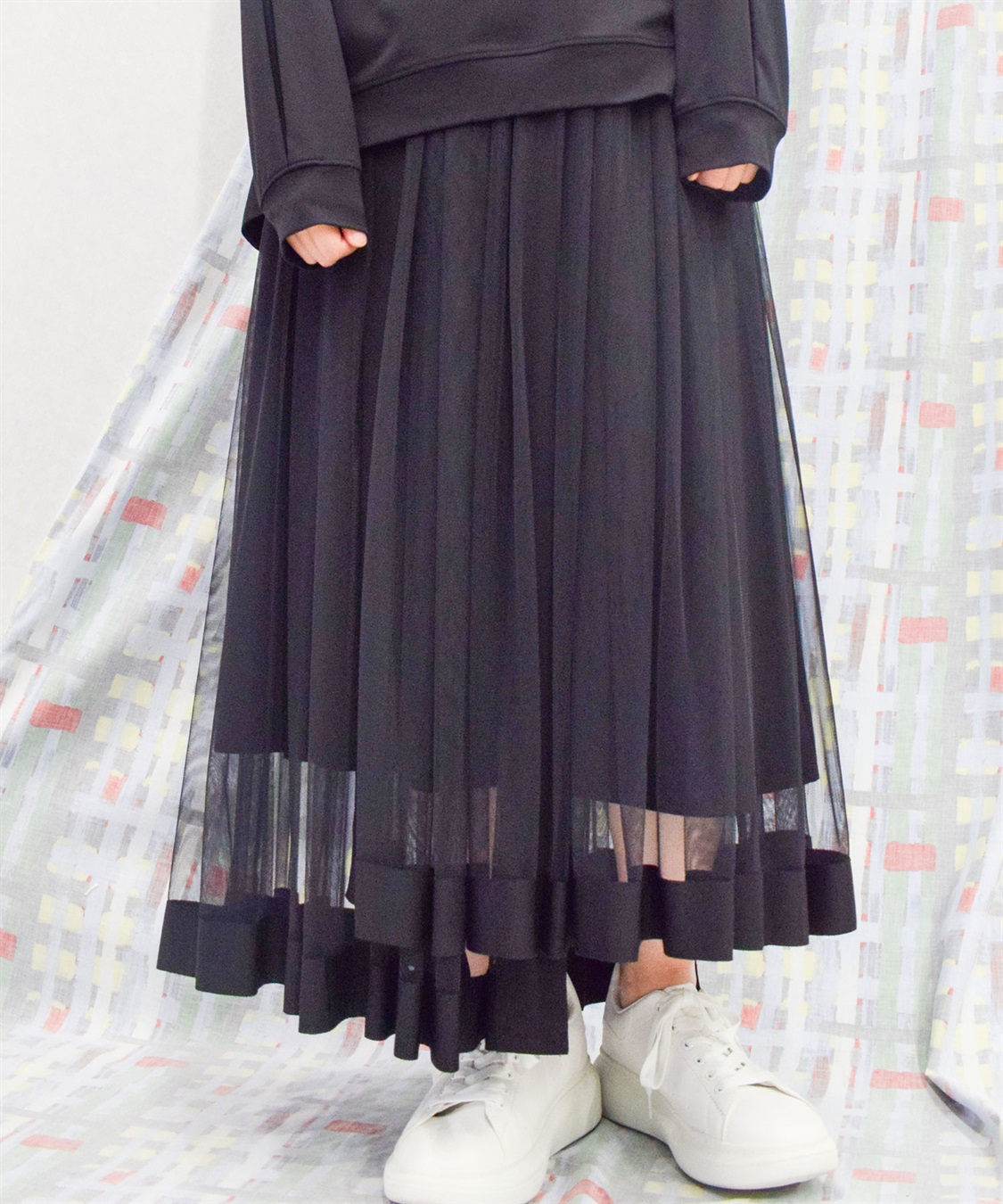 ATSURO TAYAMA メッシュフレアスカート_main