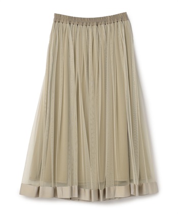 メッシュフレアスカート(ベージュ-36)