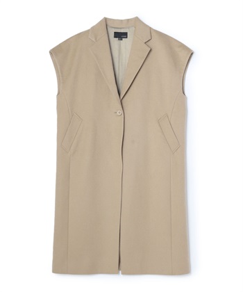 ウール混ロングベスト(ブラウン系-36)