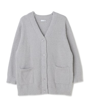 【LAFUKU/ラフク】もちふわマシュマロニットVネックカーディガン/ルームウェア（上下別売り）(グレー-S)