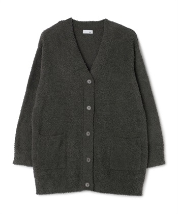 【LAFUKU/ラフク】もちふわマシュマロニットVネックカーディガン/ルームウェア（上下別売り）(チャコール-S)