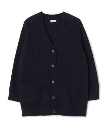 【LAFUKU/ラフク】もちふわマシュマロニットVネックカーディガン/ルームウェア（上下別売り）(ネイビー-S)