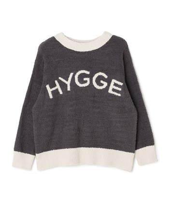 【LAFUKU/ラフク】もちふわマシュマロニットHYGGEロゴトップス/ルームウェア（上下別売り）(ダークグレー-S)