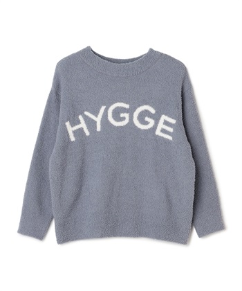 【LAFUKU/ラフク】もちふわマシュマロニットHYGGEロゴトップス/ルームウェア（上下別売り）(ブルーグレー-S)