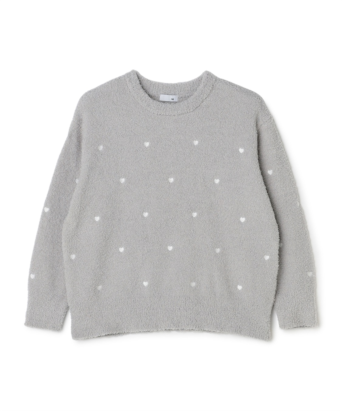 LAFUKU 【LAFUKU/ラフク】もちふわマシュマロニットハートドット刺繍トップス/ルームウェア（上下別売り）_variation_1