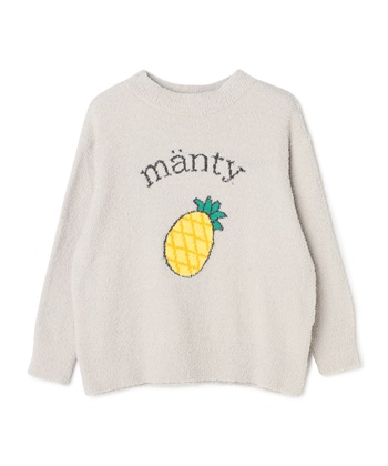 【LAFUKU/ラフク】もちふわマシュマロニットフルーツ刺繍トップス/ルームウェア◆洗濯可能◆（上下別売り）(ライトグレー-M)