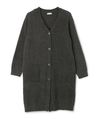 【LAFUKU/ラフク】もちふわマシュマロニットロングガウンカーディガン/ルームウェア（上下別売り）(チャコール-M)