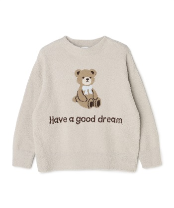 【LAFUKU/ラフク】もちふわマシュマロニットアニマルジャガードトップス/ルームウェア（上下別売り）(ライトグレー-M)