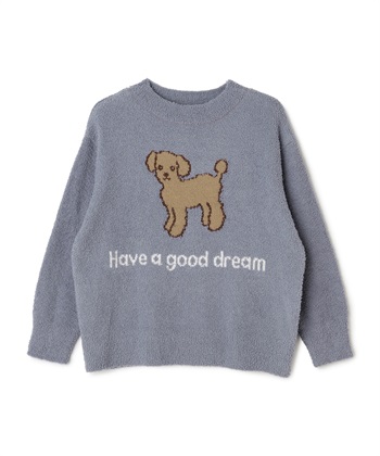 【LAFUKU/ラフク】もちふわマシュマロニットアニマルジャガードトップス/ルームウェア（上下別売り）(ブルーグレー-M)