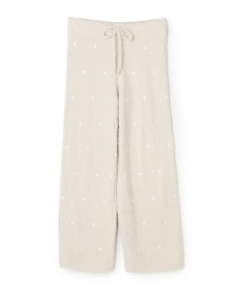【LAFUKU/ラフク】もちふわマシュマロニットハートドット刺繍ロングパンツ/ルームウェア（上下別売り）(ベージュ-S)