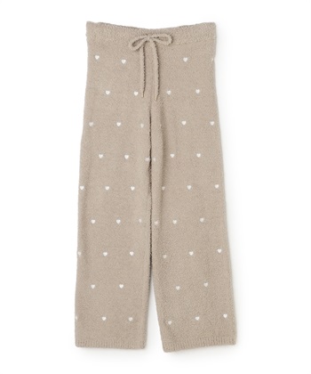 【LAFUKU/ラフク】もちふわマシュマロニットハートドット刺繍ロングパンツ/ルームウェア（上下別売り）(キャメル-S)