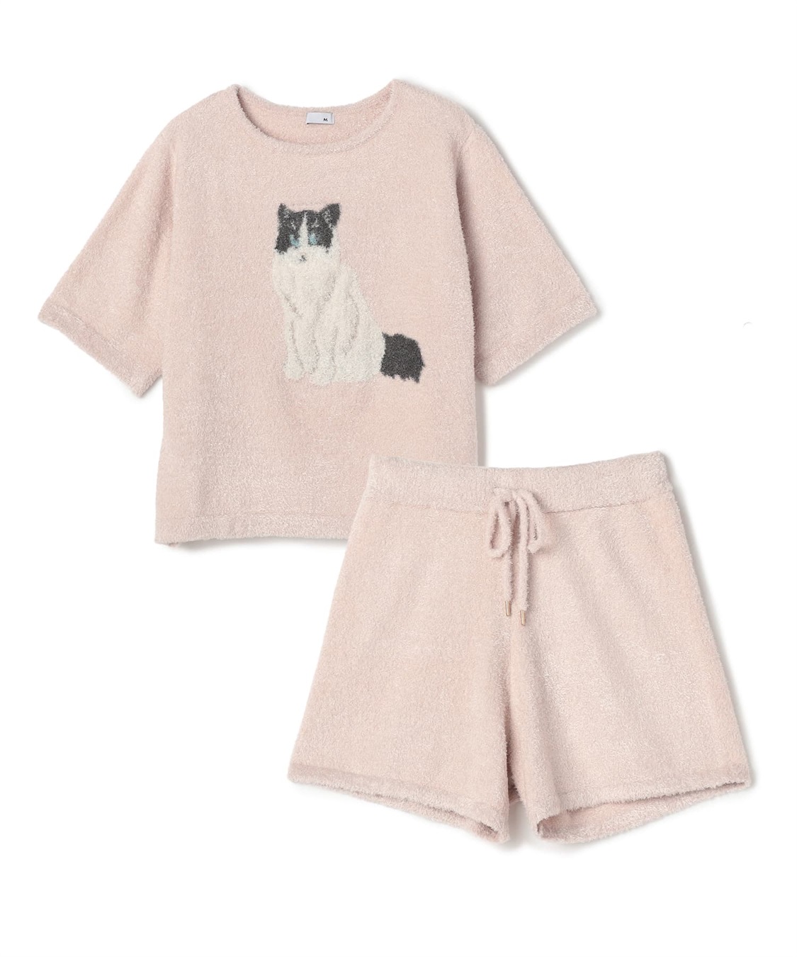 LAFUKU 【LAFUKU/ラフク】マシュマロタッチアニマルジャガード半袖プルオーバー&amp;ショートパンツSET（ルームウェア/パジャマ）_variation_3