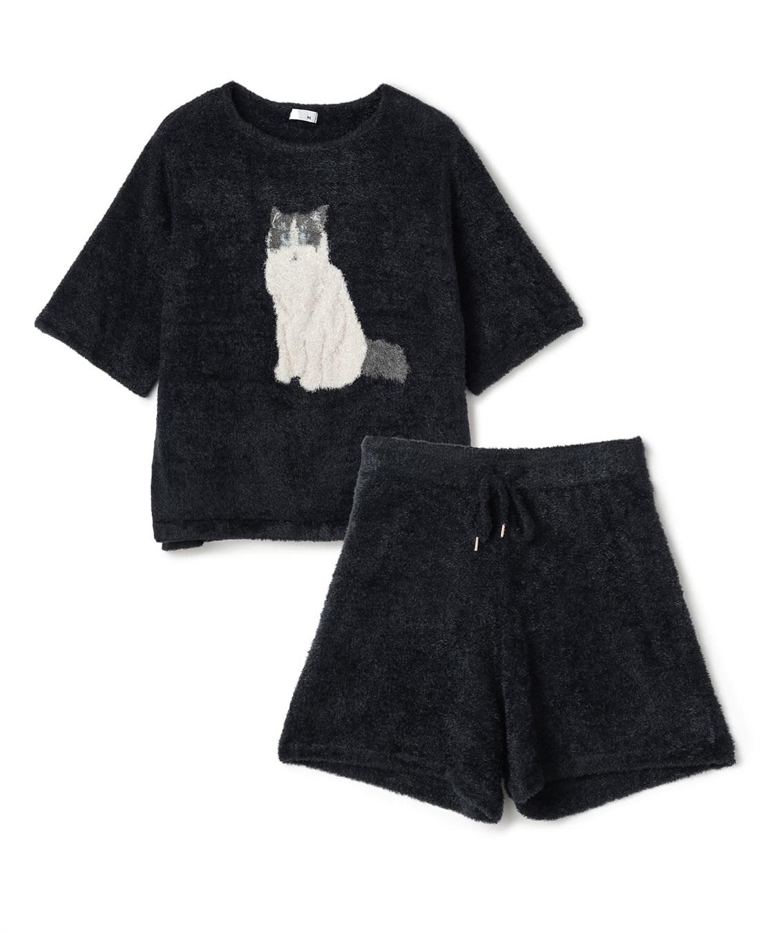 LAFUKU 【LAFUKU/ラフク】マシュマロタッチアニマルジャガード半袖プルオーバー&amp;ショートパンツSET（ルームウェア/パジャマ）_variation_4