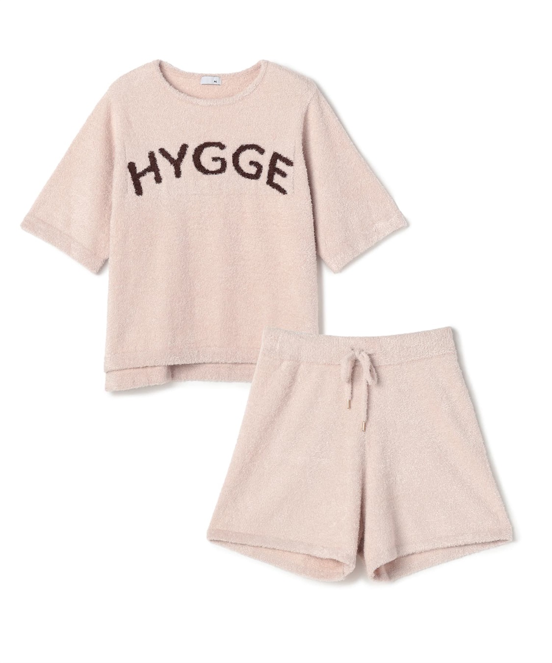 LAFUKU 【LAFUKU/ラフク】マシュマロタッチロゴジャガード半袖プルオーバー&amp;ショートパンツSET（ルームウェア/パジャマ）_variation_1