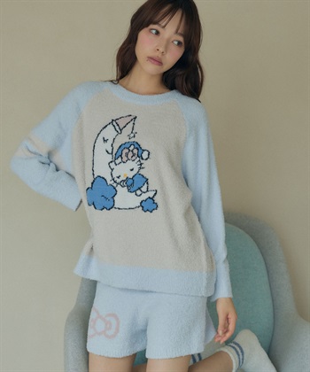【sanrio characters】ハローキティ/ましゅまろニットラグランプルオーバー（上下別売り）(サックスブルー-M)
