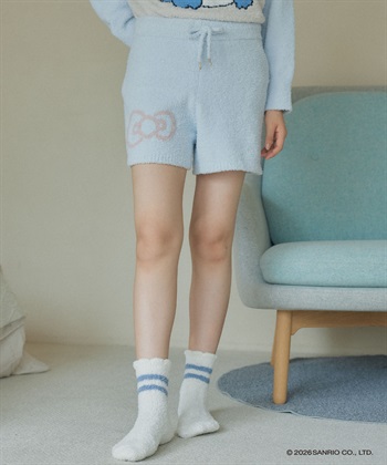 【sanrio characters】ハローキティ/ましゅまろニットショートパンツ（上下別売り）(サックスブルー-M)