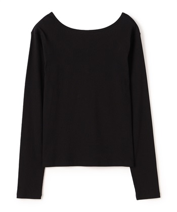 テレコボートネックプルオーバー(ブラック-F)