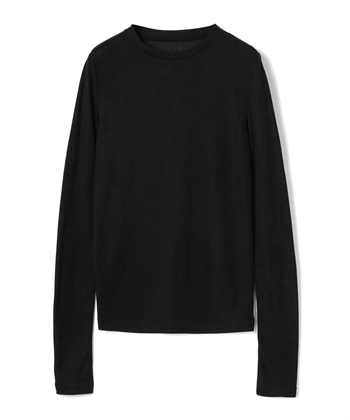 シアーテレコロングスリーブトップス(ブラック-F)