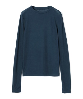 シアーテレコロングスリーブトップス(グリーンネイビー-F)