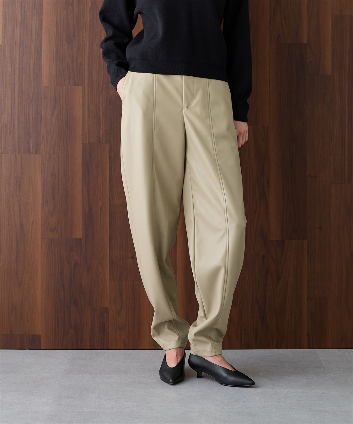 N.O.R.C フェイクレザーバレルパンツ_main