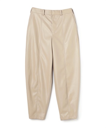 フェイクレザーバレルパンツ(ライトベージュ-1)