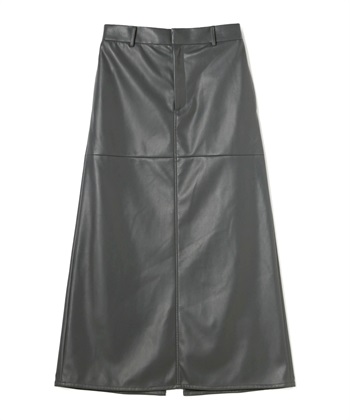 フェイクレザースカート(チャコール-1)