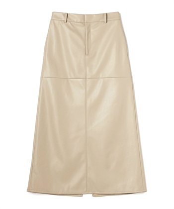 フェイクレザースカート(ライトベージュ-1)