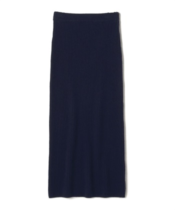 ウールカシミヤリブニットスカート(ネイビー-1)