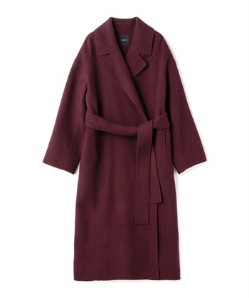 ウールメルトンロングリバーコート(ボルドー-1)