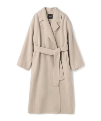 ウールメルトンロングリバーコート(グレージュ-1)