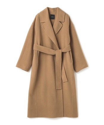 ウールメルトンロングリバーコート(キャメル-1)