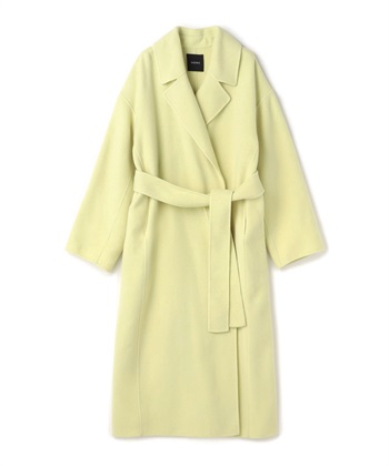 ウールメルトンロングリバーコート(クリームイエロー-1)
