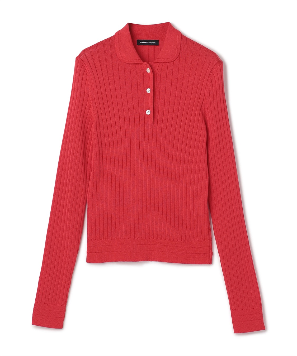 SLOANEコラボ】 ワイドリブ丸襟ポロニット N.O.R.C｜クロスプラス公式