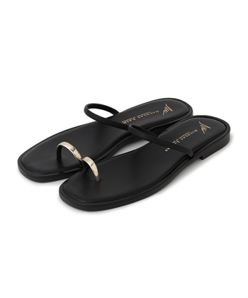 【NICOLAS LAINAS】フラットスクエアクッションサンダル(ゴールド-36)