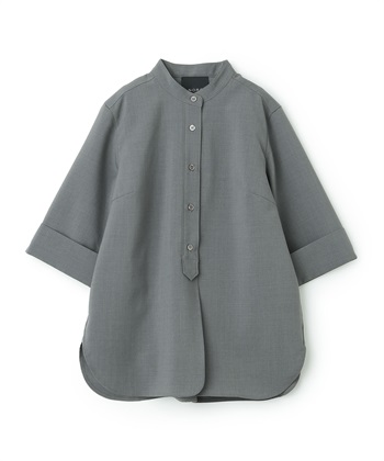 ウォッシャブルハーフスリーブシャツ【CLEAN MOTION】(チャコール-F)