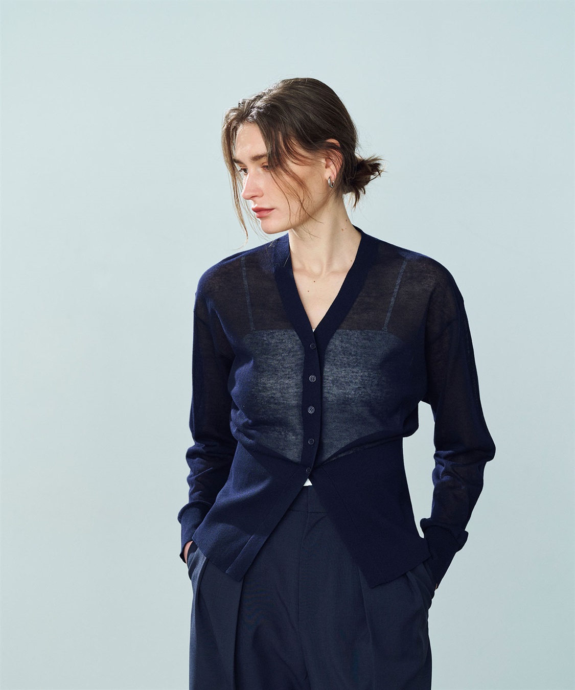 DIESEL ブラック ロングニットカーディガン XS ディーゼル DIESEL コットンロングニットカーディガン/ロング