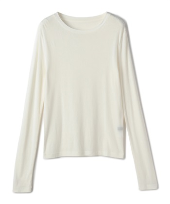 コットンシアーロングスリーブトップス(オフ-Ｆ)